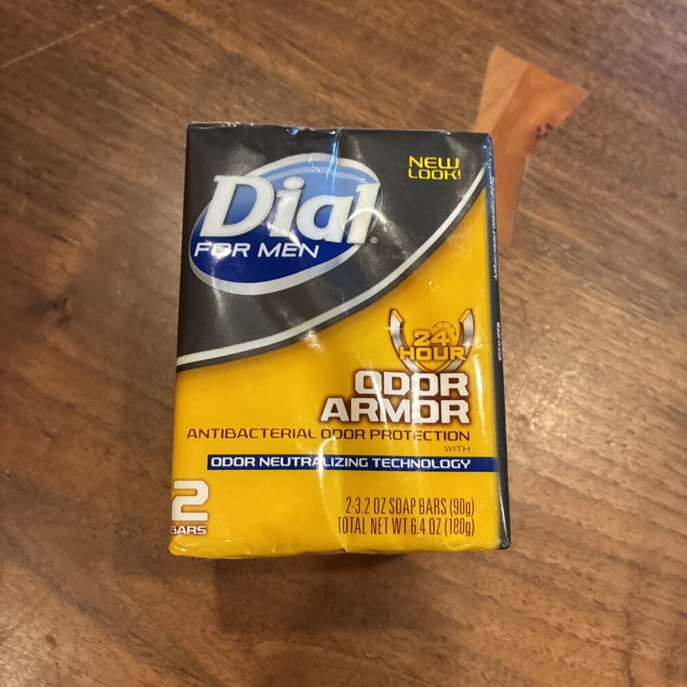 Dial For Men 24 Hour‎ Odor Armor Bar Soap Antibacterial -1 Pack/2 BARS